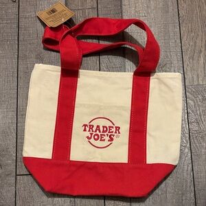 Trader Joe’s Red and Cream mini Tote Bag